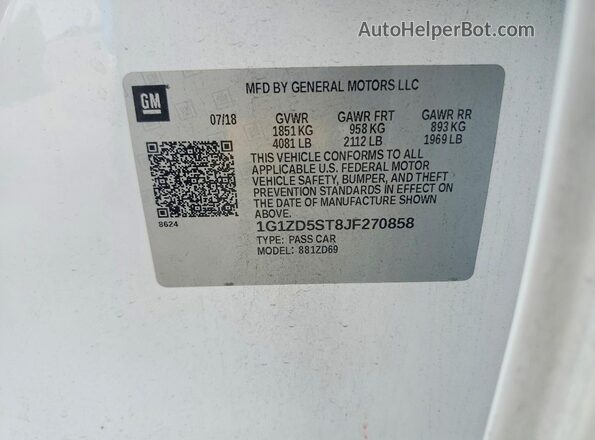 1G1ZD5ST8JF270858 2018 CHEVROLET MALIBU White Շարժիչի բաժամունքի տեսք