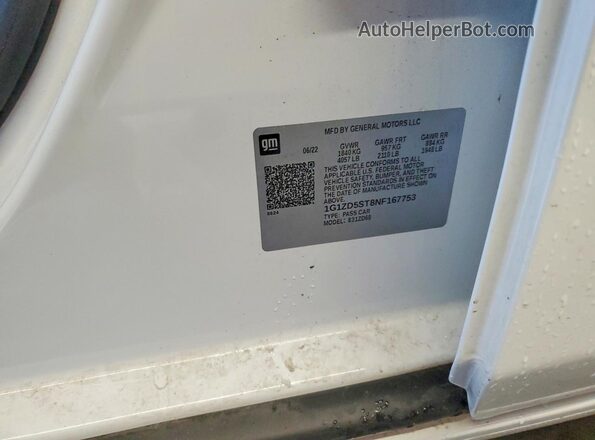 1G1ZD5ST8NF167753 2022 CHEVROLET MALIBU White Вид підкапотного простору