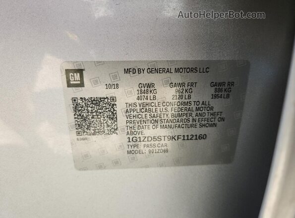 1G1ZD5ST9KF112160 2019 CHEVROLET MALIBU Silver Widok komory silnika