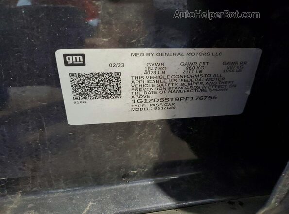1G1ZD5ST9PF176755 2023 CHEVROLET MALIBU Black Vista del compartimento del motor