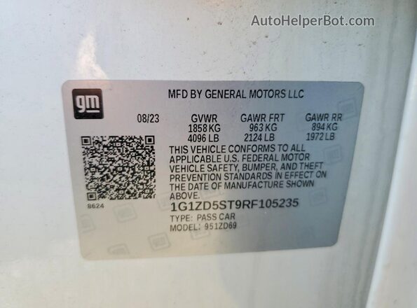 1G1ZD5ST9RF105235 2024 CHEVROLET MALIBU White Engine compartment view