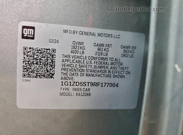 1G1ZD5ST9RF177004 2024 CHEVROLET MALIBU Silver Vista del compartimento del motor
