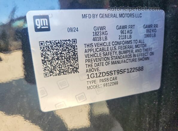 1G1ZD5ST9SF122588 2025 CHEVROLET MALIBU Black Widok komory silnika