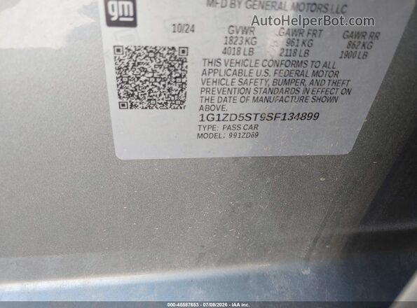 1G1ZD5ST9SF134899 2025 CHEVROLET MALIBU Серебряный Вид подкапотного пространства