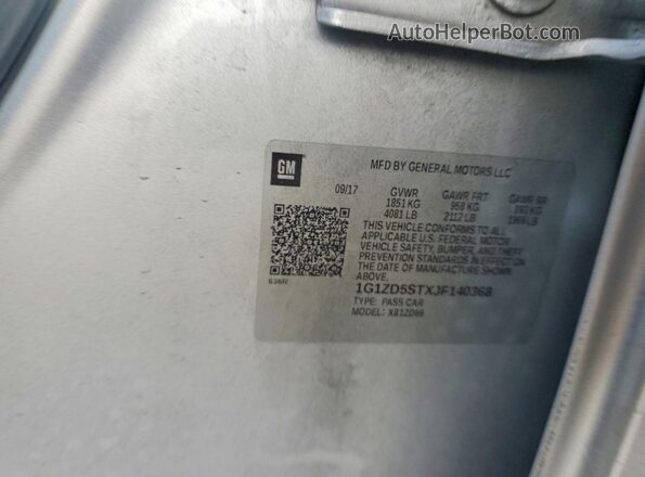 1G1ZD5STXJF140368 2018 CHEVROLET MALIBU Silver ძრავის განყოფილების ხედი
