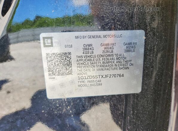 1G1ZD5STXJF270764 2018 CHEVROLET MALIBU Black Widok komory silnika