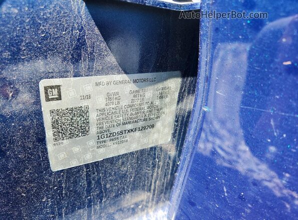 1G1ZD5STXKF129209 2019 CHEVROLET MALIBU Blue Vista del compartimento del motor
