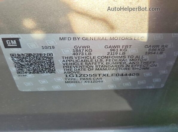 1G1ZD5STXLF044405 2020 CHEVROLET MALIBU Gold Вид підкапотного простору
