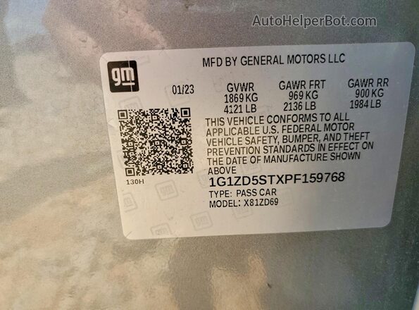 1G1ZD5STXPF159768 2023 CHEVROLET MALIBU Серый Вид подкапотного пространства