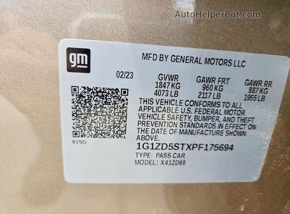 1G1ZD5STXPF175694 2023 CHEVROLET MALIBU Gold ძრავის განყოფილების ხედი