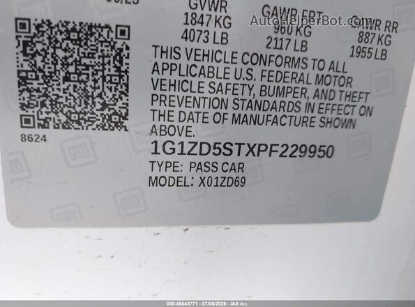 1G1ZD5STXPF229950 2023 CHEVROLET MALIBU White Շարժիչի բաժամունքի տեսք