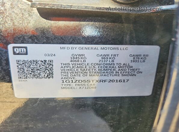 1G1ZD5STXRF201617 2024 CHEVROLET MALIBU Black Engine compartment view