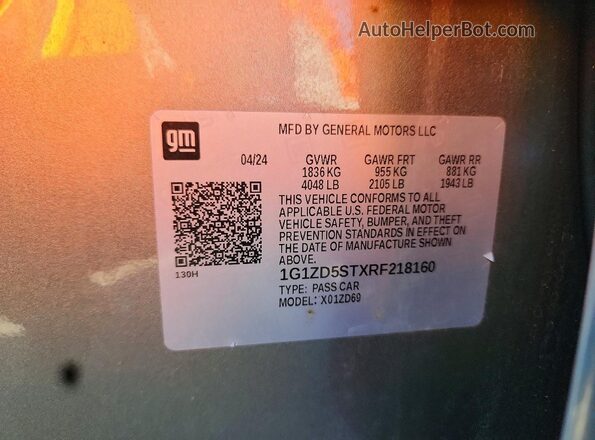1G1ZD5STXRF218160 2024 CHEVROLET MALIBU Gray VIN կոդի պիտակի տեսք