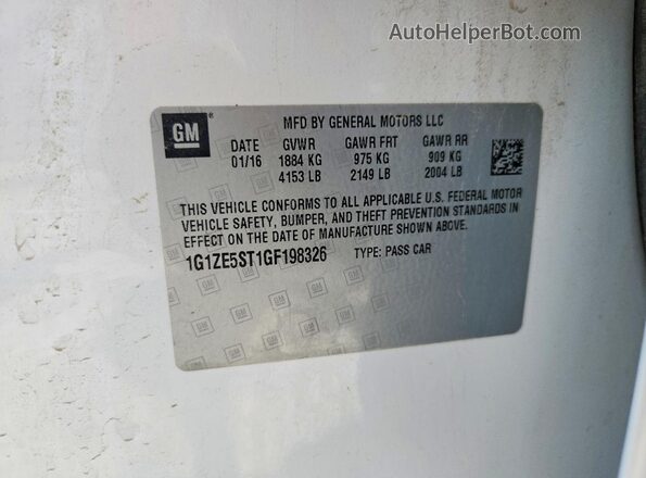 1G1ZE5ST1GF198326 2016 CHEVROLET MALIBU White Widok komory silnika
