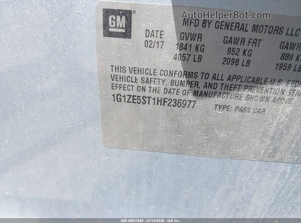 1G1ZE5ST1HF236977 2017 CHEVROLET MALIBU Light Blue Вид підкапотного простору