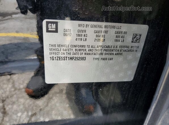 1G1ZE5ST1HF292983 2017 CHEVROLET MALIBU Black Widok komory silnika