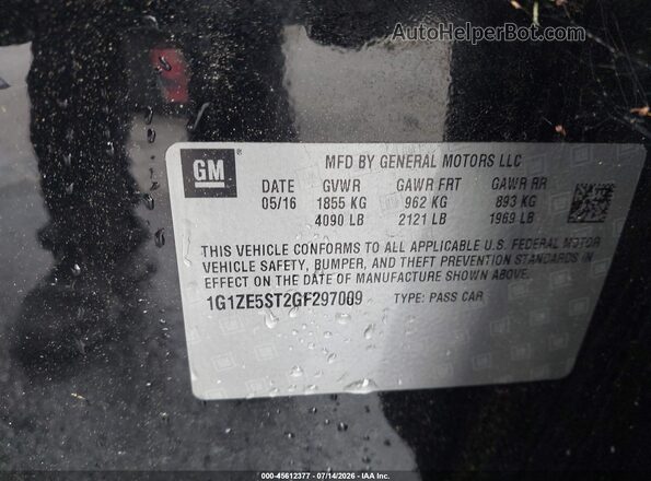 1G1ZE5ST2GF297009 2016 CHEVROLET MALIBU Black Engine compartment view