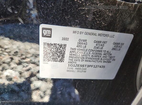1G1ZE5ST3PF127435 2023 CHEVROLET MALIBU Black Вид підкапотного простору