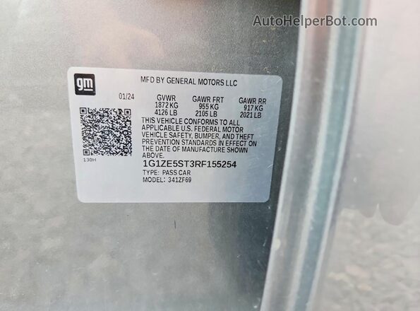 1G1ZE5ST3RF155254 2024 CHEVROLET MALIBU Gray ძრავის განყოფილების ხედი
