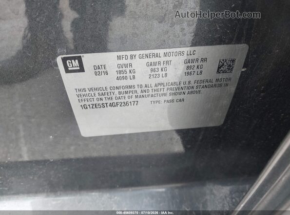 1G1ZE5ST4GF236177 2016 CHEVROLET MALIBU Gray Engine compartment view