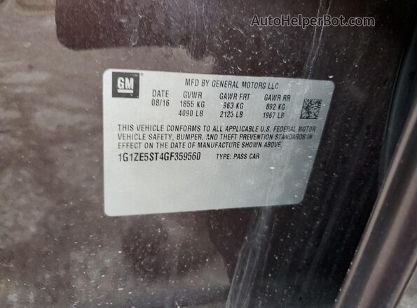 1G1ZE5ST4GF359560 2016 CHEVROLET MALIBU Бордовый Вид подкапотного пространства