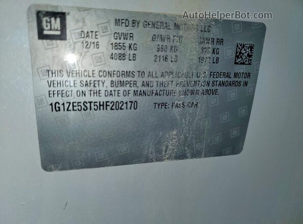 1G1ZE5ST5HF202170 2017 CHEVROLET MALIBU White Вид підкапотного простору