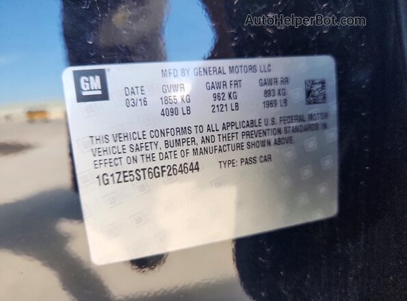1G1ZE5ST6GF264644 2016 CHEVROLET MALIBU Black Widok komory silnika