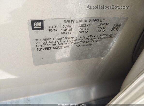 1G1ZE5ST6GF290886 2016 CHEVROLET MALIBU Tan Вид підкапотного простору