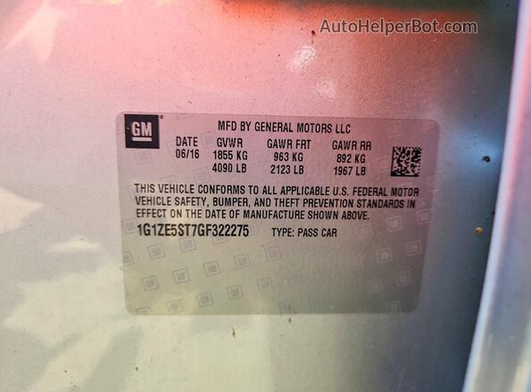 1G1ZE5ST7GF322275 2016 CHEVROLET MALIBU Silver Вид підкапотного простору