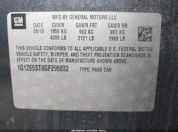 1G1ZE5ST8GF295832 2016 CHEVROLET MALIBU Gray ძრავის განყოფილების ხედი