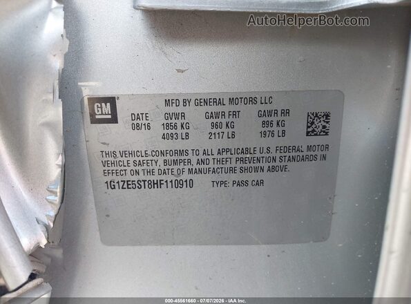 1G1ZE5ST8HF110910 2017 CHEVROLET MALIBU Silver Widok komory silnika