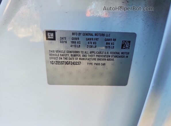 1G1ZE5ST9GF243237 2016 CHEVROLET MALIBU White Vista del compartimento del motor