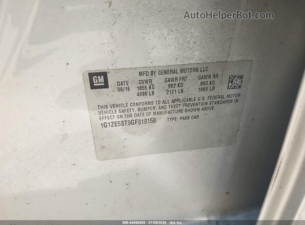 1G1ZE5ST9GF310158 2016 CHEVROLET MALIBU Silver Engine compartment view