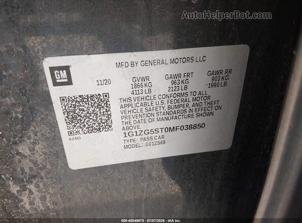 1G1ZG5ST0MF038850 2021 CHEVROLET MALIBU Gray Engine compartment view