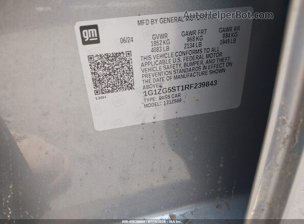1G1ZG5ST1RF239843 2024 CHEVROLET MALIBU Gray Widok komory silnika