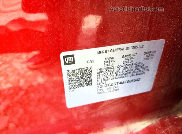 1G1ZG5ST4MF085542 2021 CHEVROLET MALIBU Красный Вид подкапотного пространства