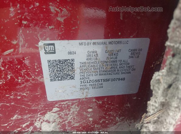 1G1ZG5ST5SF107948 2025 CHEVROLET MALIBU Красный Вид подкапотного пространства