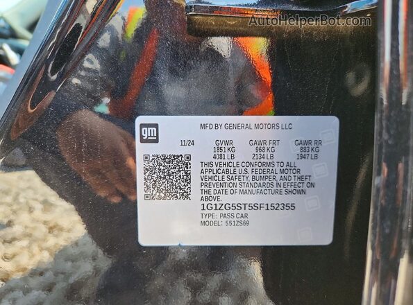 1G1ZG5ST5SF152355 2025 CHEVROLET MALIBU Black Вид підкапотного простору