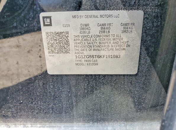 1G1ZG5ST6KF191083 2019 CHEVROLET MALIBU Черный Вид подкапотного пространства