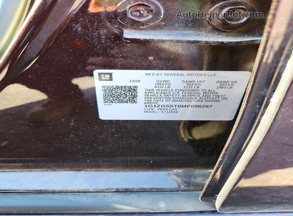 1G1ZG5ST6MF056267 2021 CHEVROLET MALIBU Purple Widok komory silnika