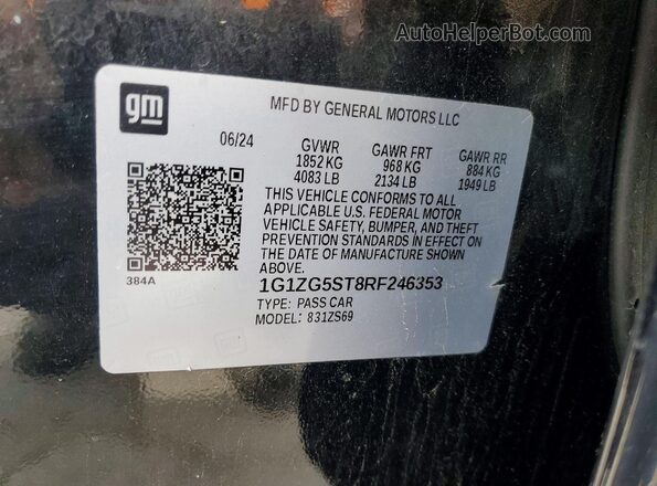 1G1ZG5ST8RF246353 2024 CHEVROLET MALIBU Black ძრავის განყოფილების ხედი