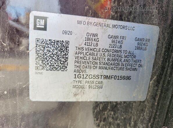 1G1ZG5ST9MF015986 2021 CHEVROLET MALIBU Maroon Вид підкапотного простору