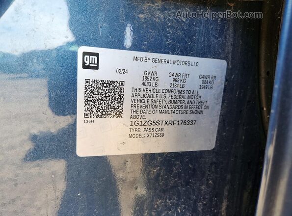 1G1ZG5STXRF176337 2024 CHEVROLET MALIBU Blue Widok komory silnika