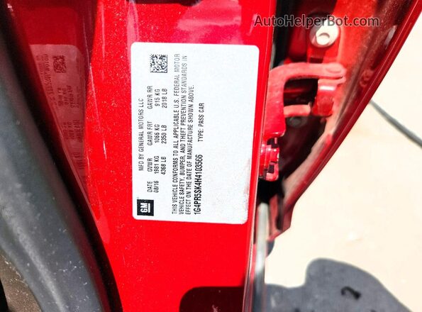 1G4PR5SK4H4103566 2017 BUICK VERANO Red Vista del compartimento del motor