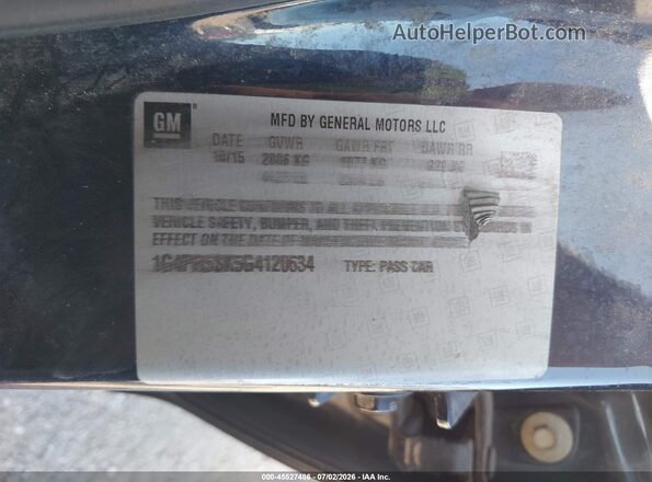 1G4PR5SK5G4120634 2016 BUICK VERANO Blue Вид підкапотного простору