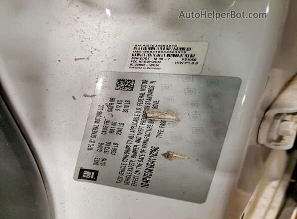 1G4PV5SK0G4118396 2016 BUICK VERANO White VIN sticker view