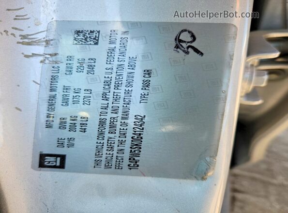 1G4PW5SK0G4124342 2016 BUICK VERANO Серебряный Вид подкапотного пространства
