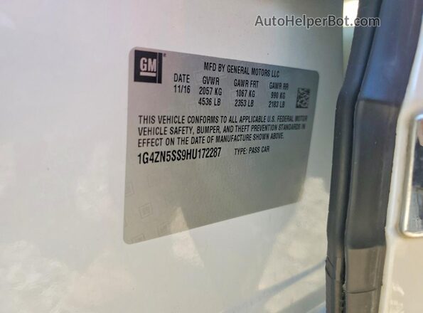 1G4ZN5SS9HU172287 2017 BUICK LACROSSE White ძრავის განყოფილების ხედი