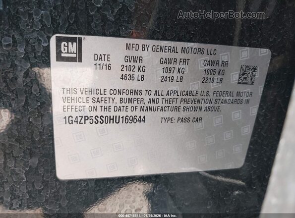 1G4ZP5SS0HU169644 2017 BUICK LACROSSE Green Շարժիչի բաժամունքի տեսք