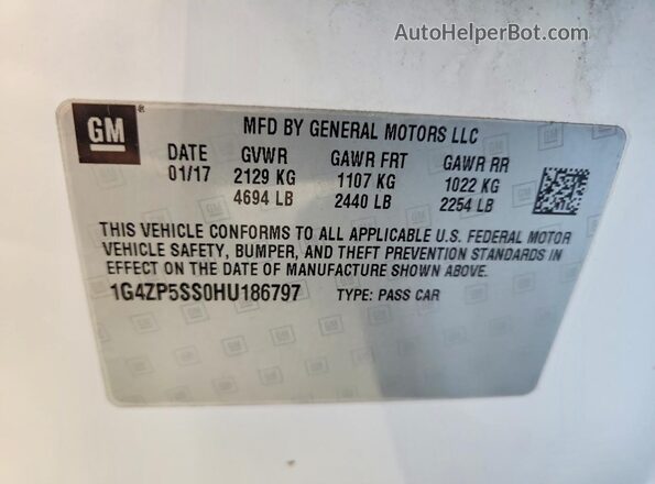 1G4ZP5SS0HU186797 2017 BUICK LACROSSE White Вид підкапотного простору